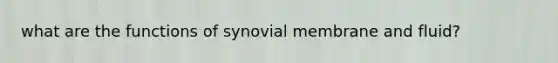 what are the functions of synovial membrane and fluid?