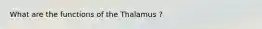 What are the functions of the Thalamus ?