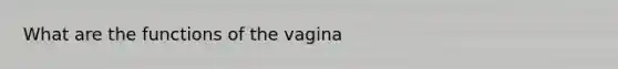 What are the functions of the vagina