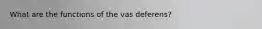 What are the functions of the vas deferens?