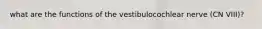 what are the functions of the vestibulocochlear nerve (CN VIII)?