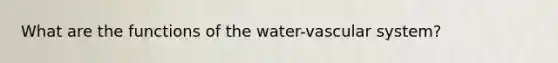 What are the functions of the water-vascular system?