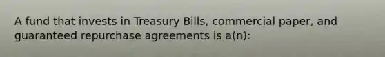 A fund that invests in Treasury Bills, commercial paper, and guaranteed repurchase agreements is a(n):