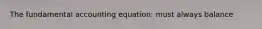 The fundamental accounting equation: must always balance