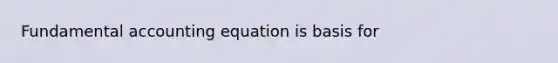 Fundamental accounting equation is basis for