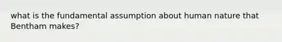 what is the fundamental assumption about human nature that Bentham makes?