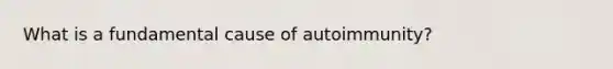 What is a fundamental cause of autoimmunity?