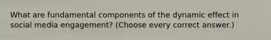 What are fundamental components of the dynamic effect in social media engagement? (Choose every correct answer.)