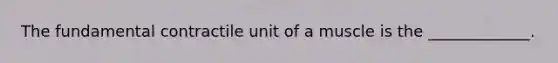 The fundamental contractile unit of a muscle is the _____________.
