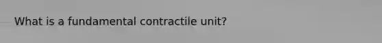 What is a fundamental contractile unit?