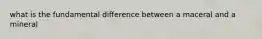 what is the fundamental difference between a maceral and a mineral