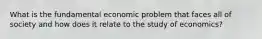 What is the fundamental economic problem that faces all of society and how does it relate to the study of economics?