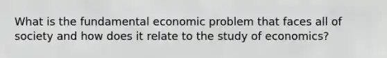 What is the fundamental economic problem that faces all of society and how does it relate to the study of economics?