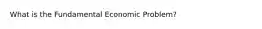 What is the Fundamental Economic Problem?