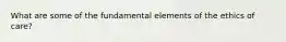 What are some of the fundamental elements of the ethics of care?