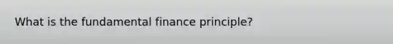 What is the fundamental finance principle?