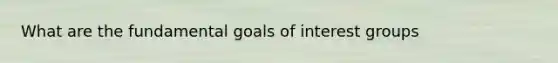 What are the fundamental goals of interest groups