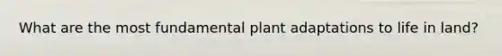 What are the most fundamental plant adaptations to life in land?