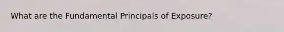 What are the Fundamental Principals of Exposure?