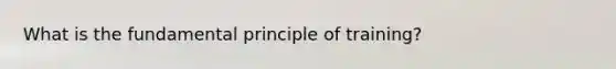 What is the fundamental principle of training?