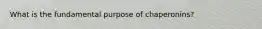 What is the fundamental purpose of chaperonins?