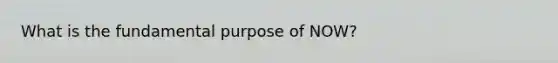 What is the fundamental purpose of NOW?