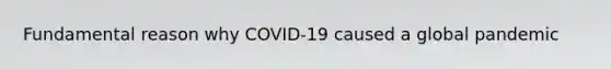 Fundamental reason why COVID-19 caused a global pandemic