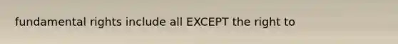 fundamental rights include all EXCEPT the right to