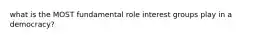 what is the MOST fundamental role interest groups play in a democracy?