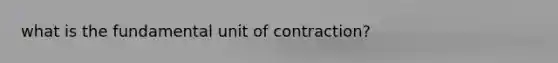 what is the fundamental unit of contraction?