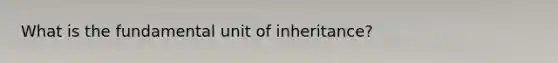 What is the fundamental unit of inheritance?