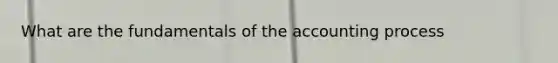 What are the fundamentals of the accounting process