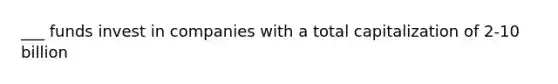 ___ funds invest in companies with a total capitalization of 2-10 billion