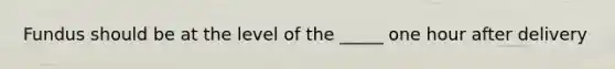 Fundus should be at the level of the _____ one hour after delivery