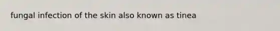 fungal infection of the skin also known as tinea