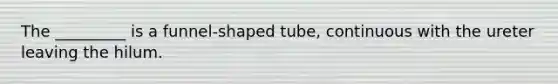 The _________ is a funnel-shaped tube, continuous with the ureter leaving the hilum.