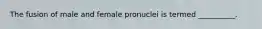 The fusion of male and female pronuclei is termed __________.