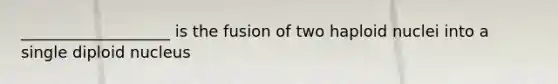 ___________________ is the fusion of two haploid nuclei into a single diploid nucleus