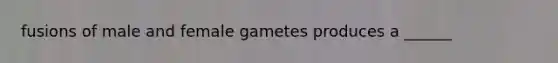 fusions of male and female gametes produces a ______