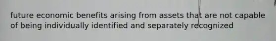 future economic benefits arising from assets that are not capable of being individually identified and separately recognized