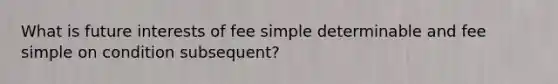 What is future interests of fee simple determinable and fee simple on condition subsequent?