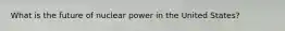 What is the future of nuclear power in the United States?