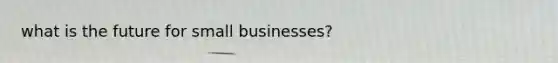 what is the future for small businesses?