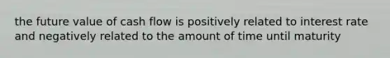 the future value of cash flow is positively related to interest rate and negatively related to the amount of time until maturity