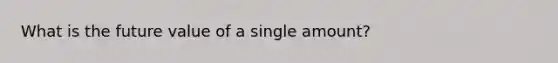 What is the future value of a single amount?