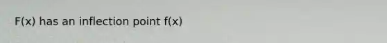 F(x) has an inflection point f(x)