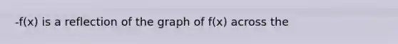 -f(x) is a reflection of the graph of f(x) across the