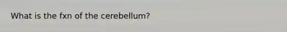 What is the fxn of the cerebellum?