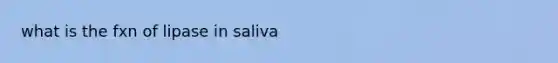 what is the fxn of lipase in saliva