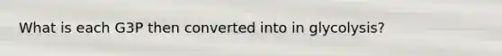 What is each G3P then converted into in glycolysis?